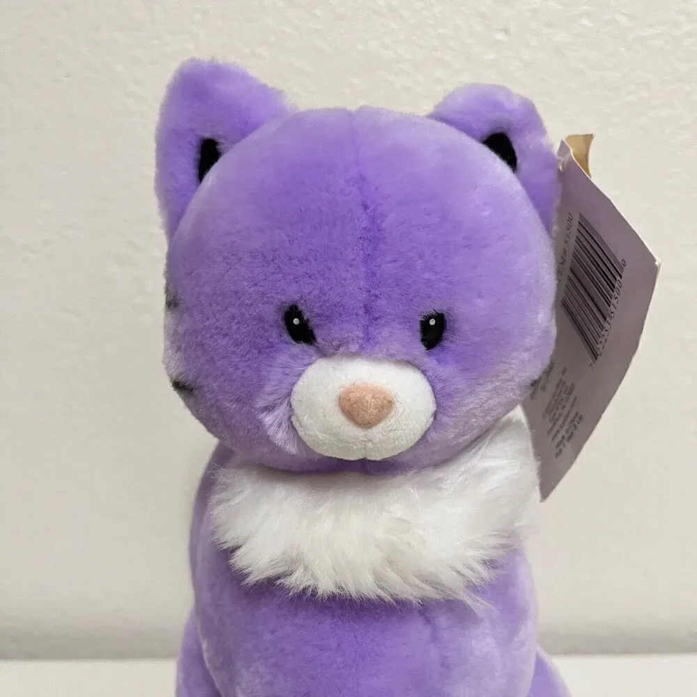 Vintage Animal Alley Toys R Us Purple Cat Plush Stuffed Animal Posable 2000 TAGS